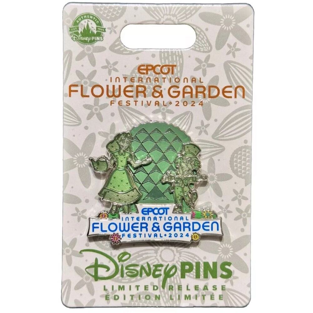 Disney Epcot Flower And Garden 2024 Alice in Wonderland Topiary Pin Pin LR Pin